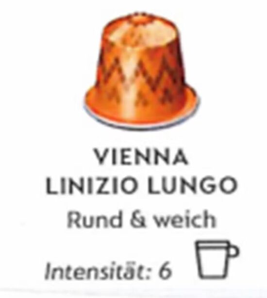 Kafijas kapsulas NESPRESSO Vienna Lungo, 6gx10gab